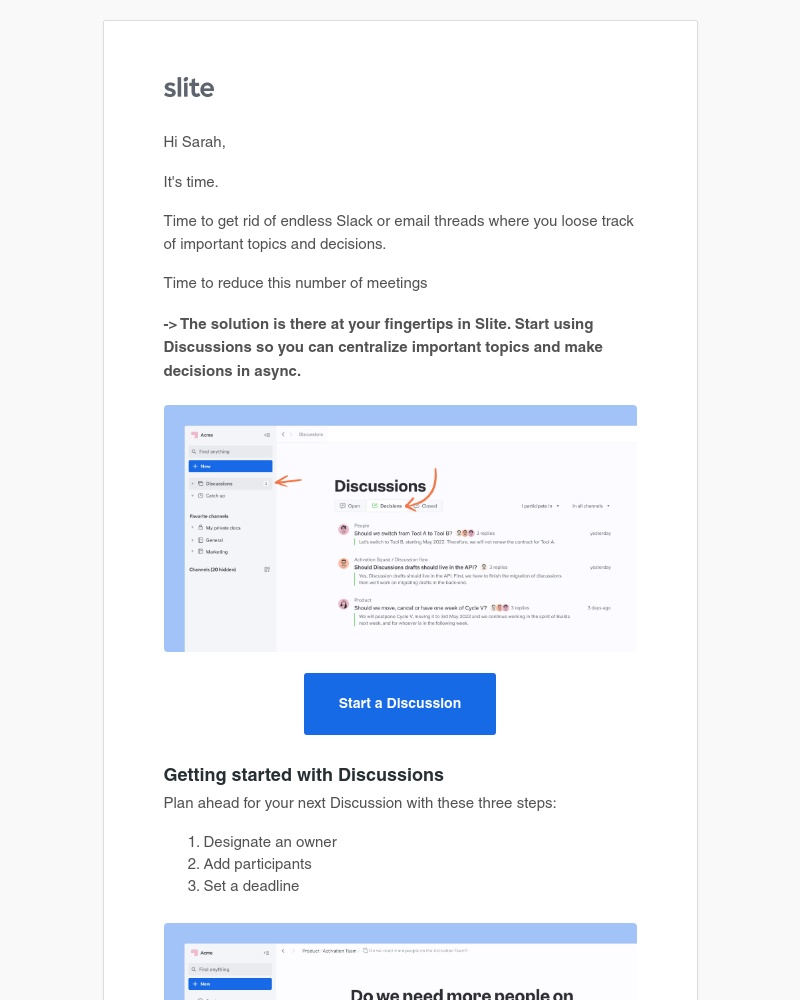 Slite - Discuss where work happens