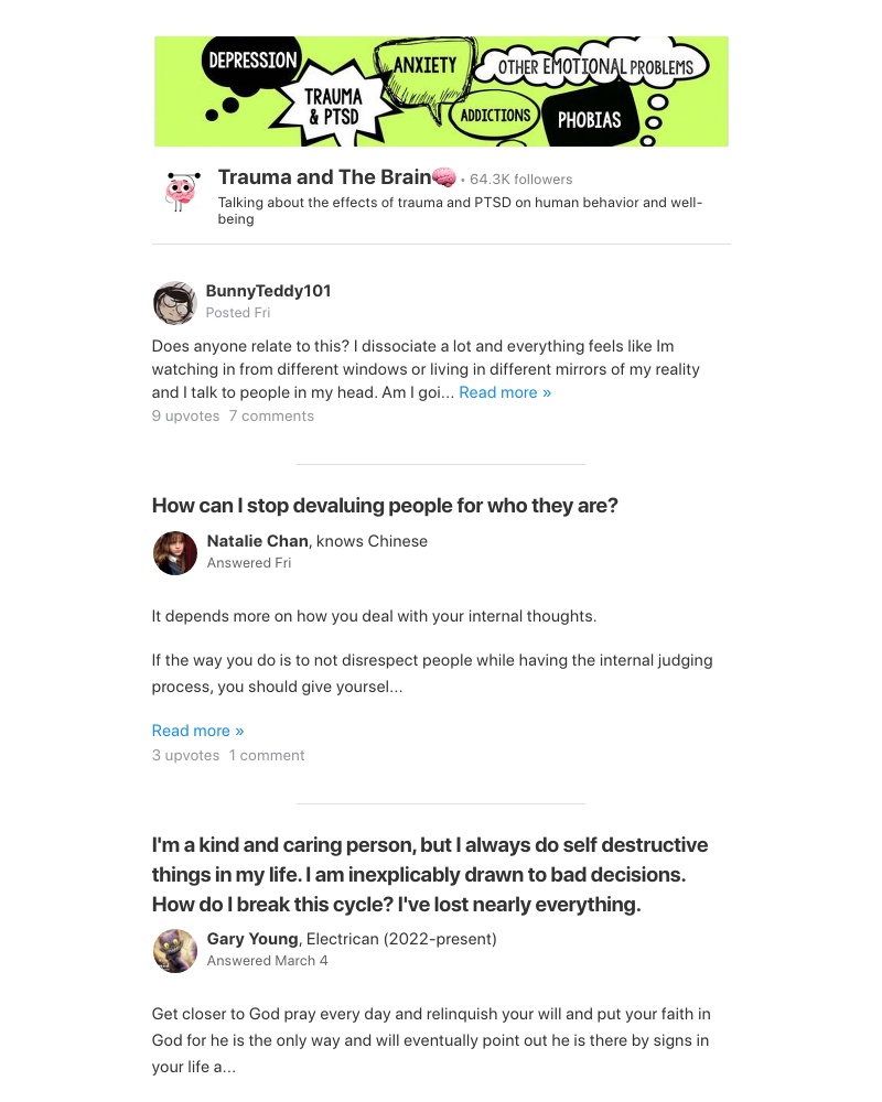 Quora - Does anyone relate to this? I dissociate a lot and everything feels like Im watching in from different windows or living in different mirrors of my...