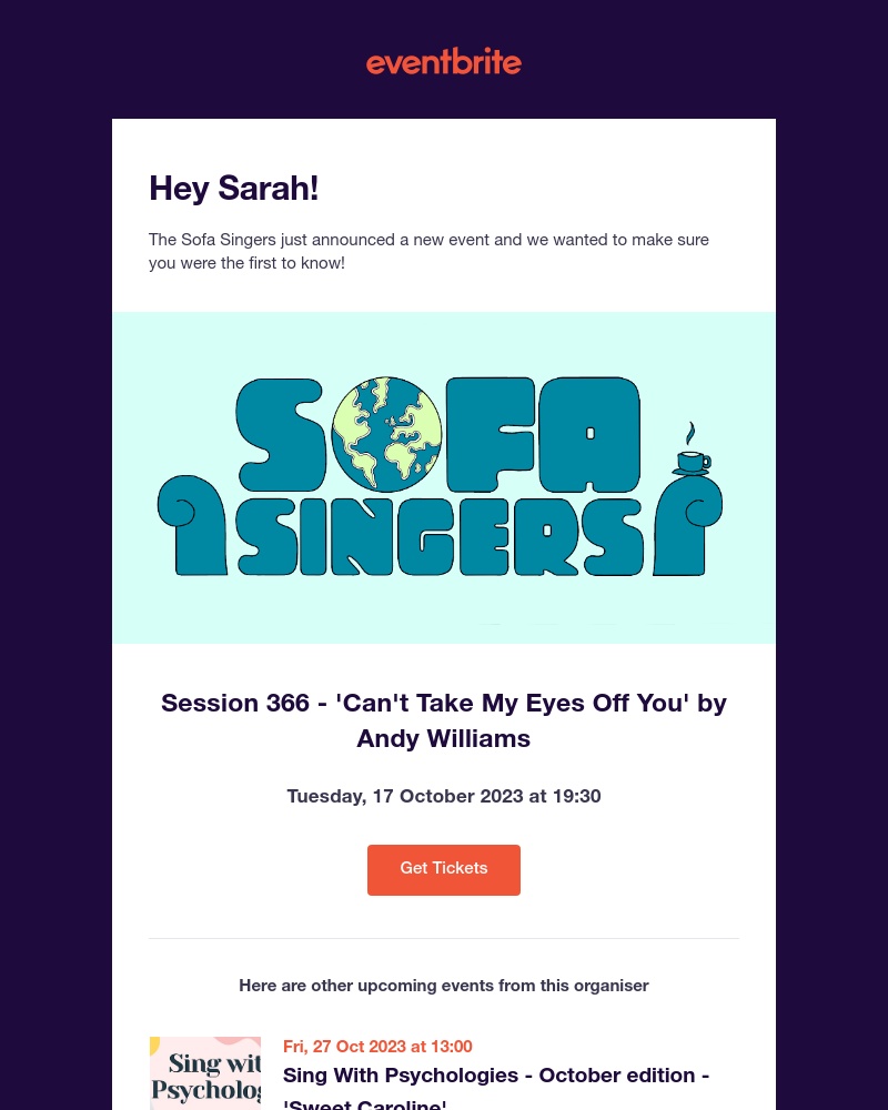 Eventbrite - Don't miss this new event by The Sofa Singers on 17 Oct!