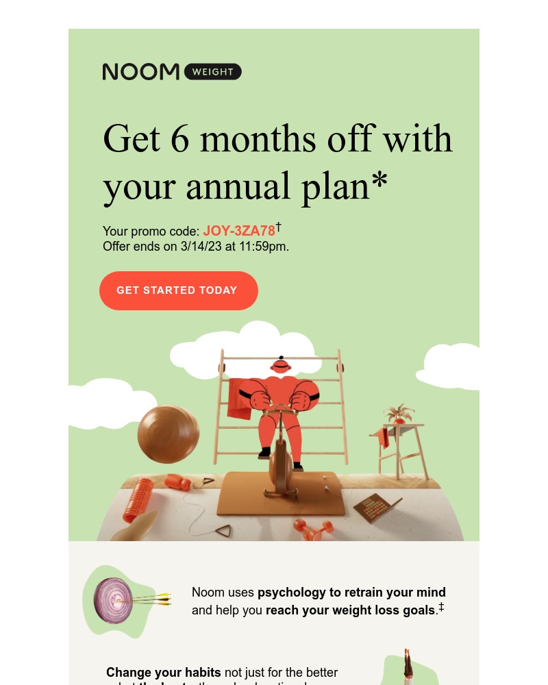 Noom - Don't wait - Get 6 months off a whole year of Noom using code JOY-3ZA78 ✨