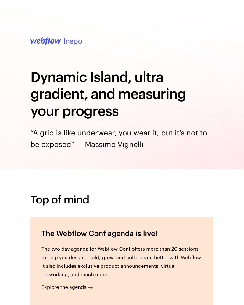 Webflow - Dynamic Island, ultra gradient, and measuring your progress π