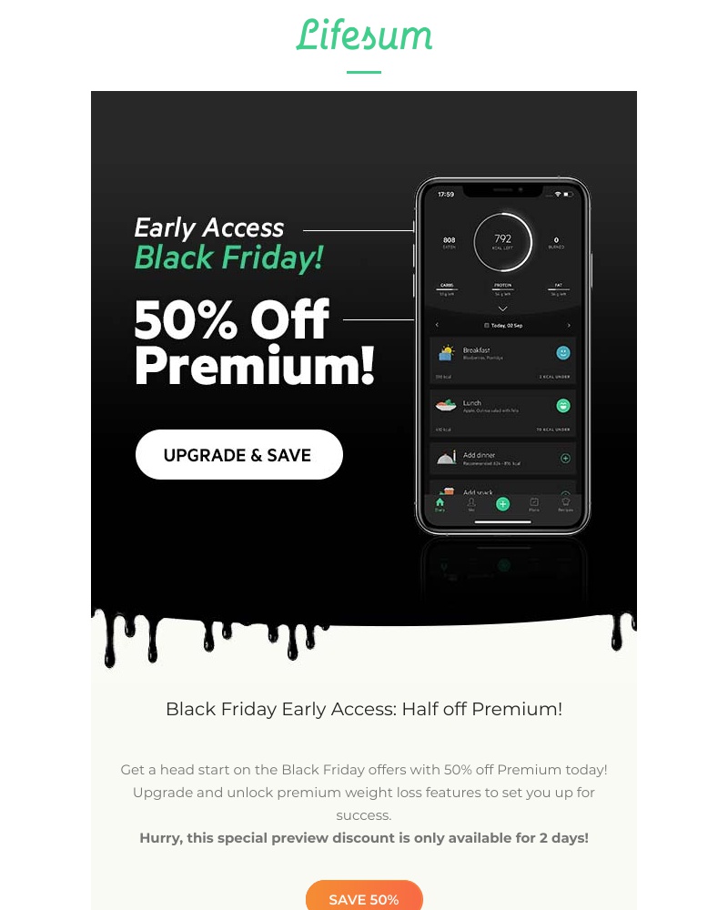 Lifesum - π£ Early access: 50% Black Friday Preview