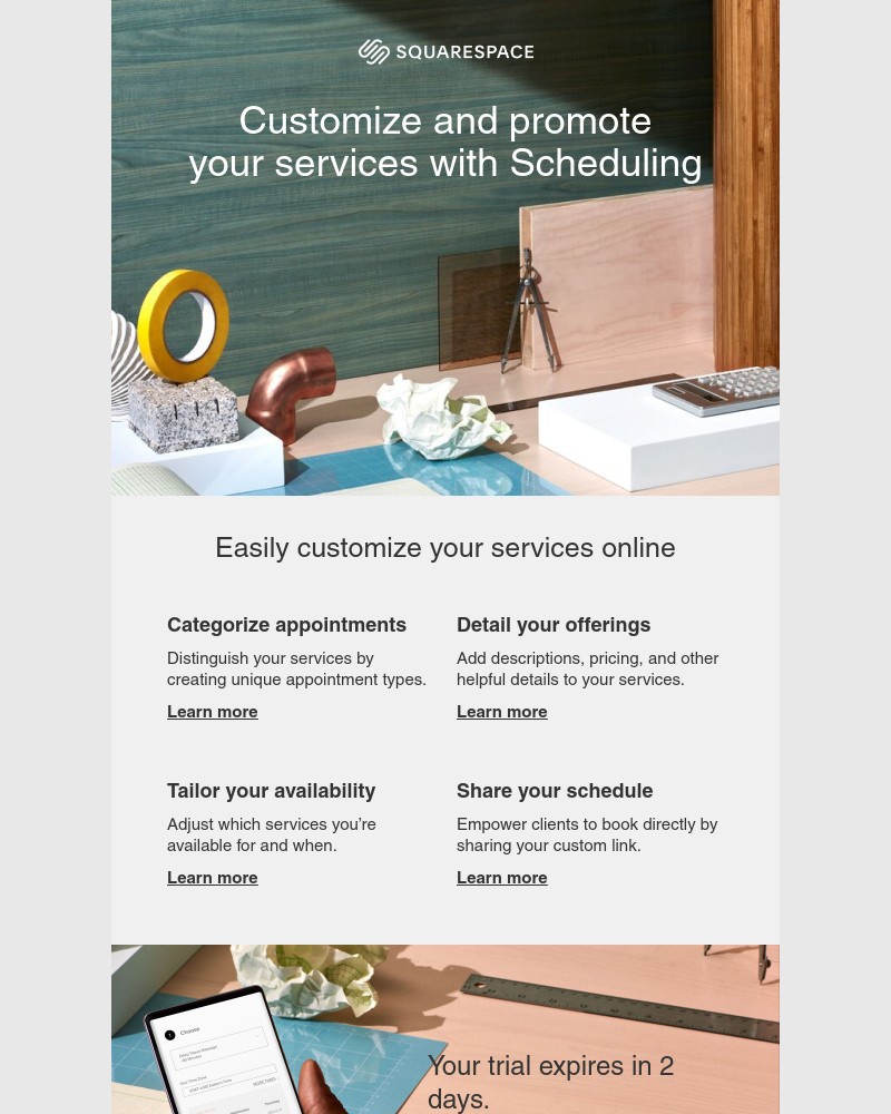 Squarespace Scheduling - Easily customize your services online