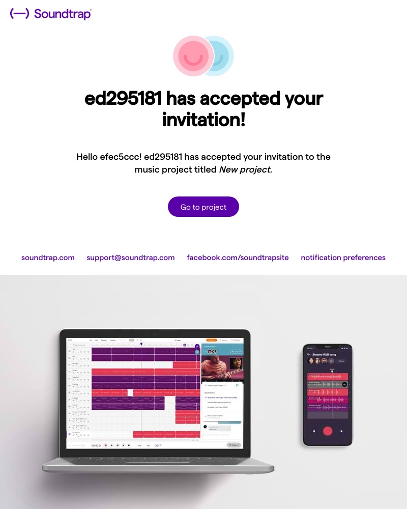 Soundtrap - ed295181 has accepted your invitation