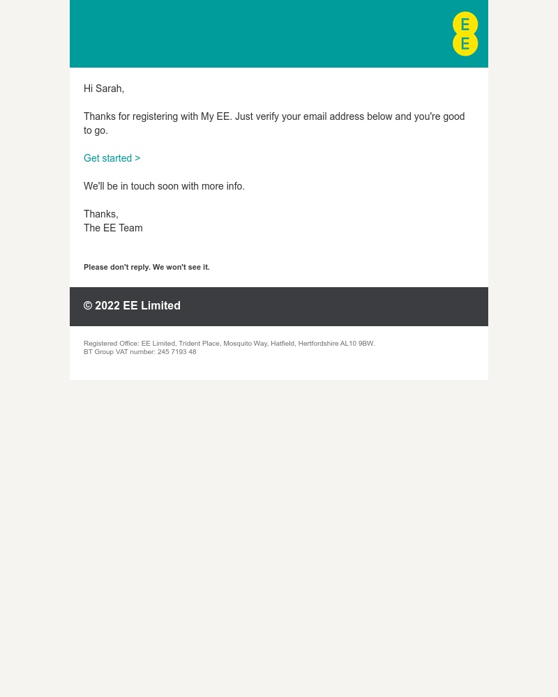 EE - EE - Please verify your email