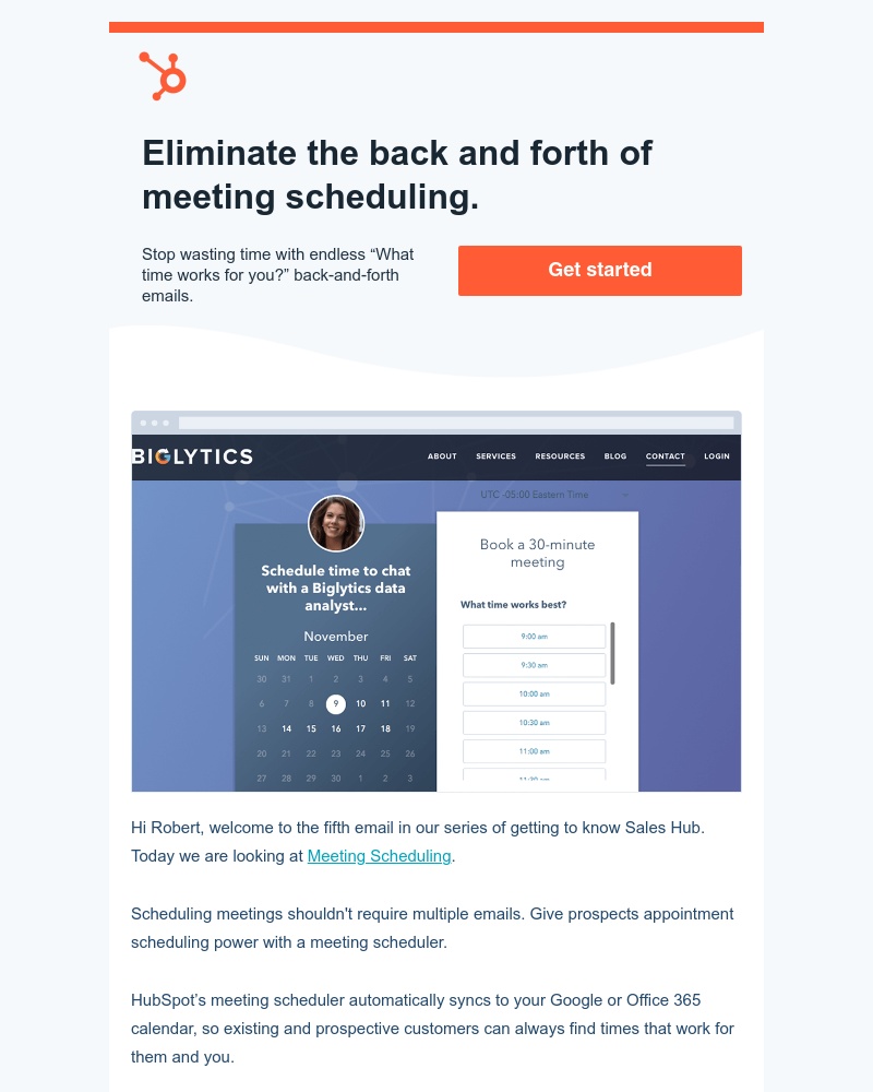 HubSpot CRM - Eliminate the back and forth of meeting scheduling.