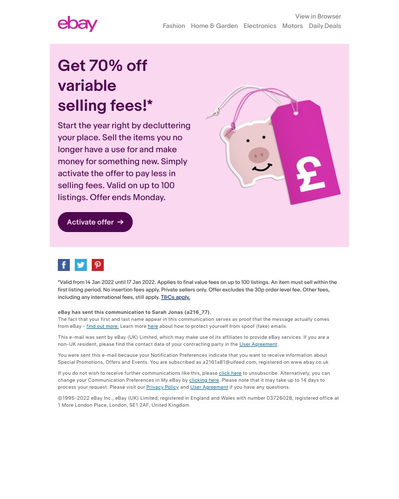 eBay - Enjoy 70% off variable selling fees! 💸 🌟