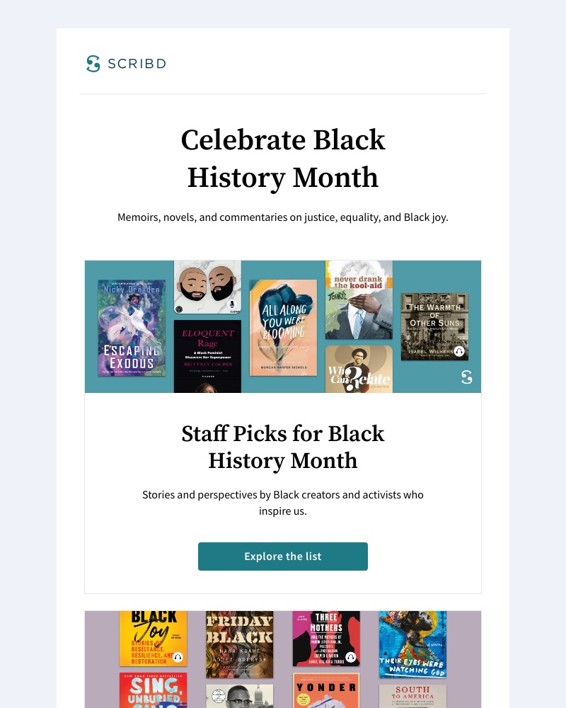 Scribd - Essential Books for Honoring Black History Month and Beyond