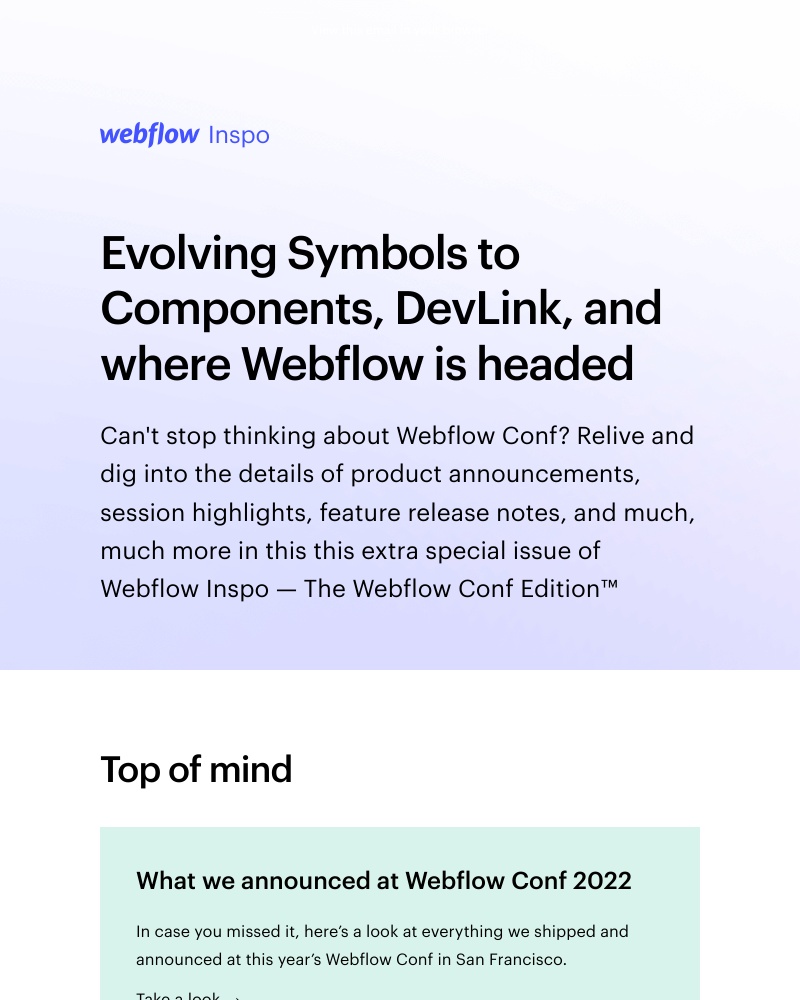 Webflow - Evolving Symbols to Components, DevLink, and where Webflow is headed π§