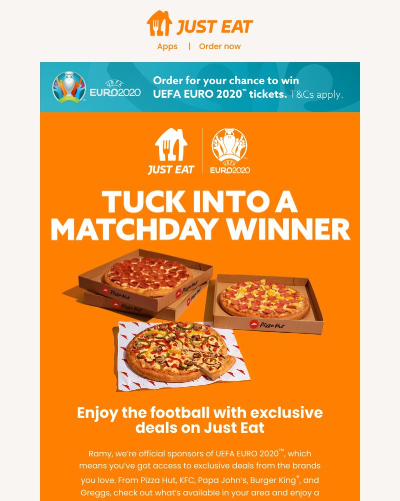 Just Eat - Exclusive deals fit for the footie โฝ๐