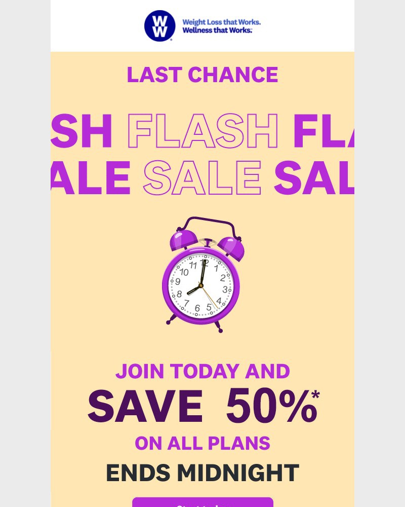 WW (Weight Watchers) - EXTENDED: Last chance to get 50% off