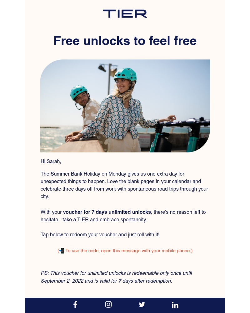 TIER - Extra day off, extra free unlocks