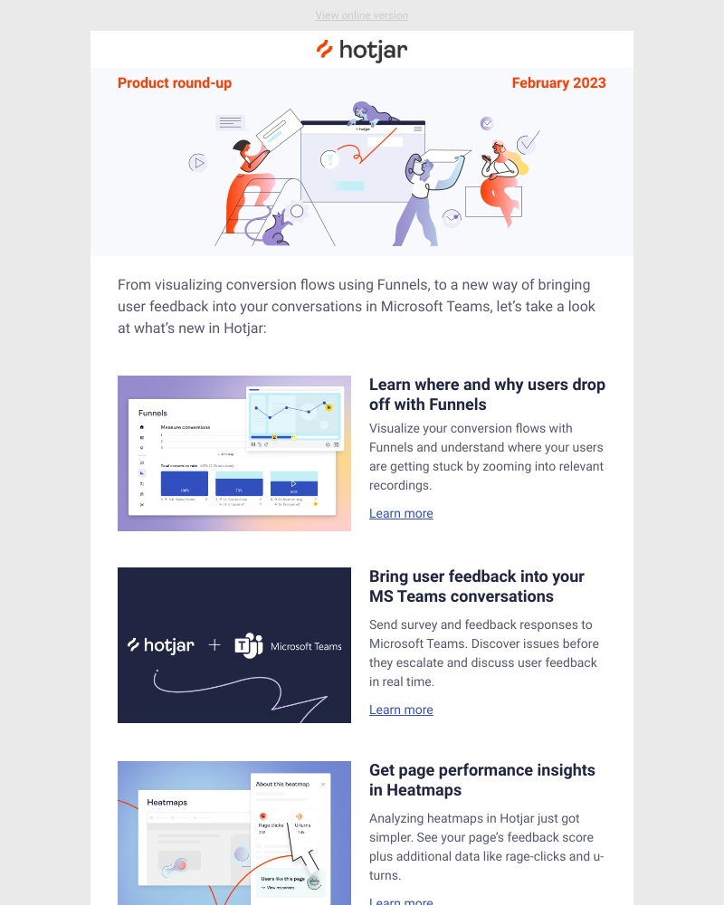 Hotjar - February Product Round-up: Funnels, Microsoft Teams integration, and more!