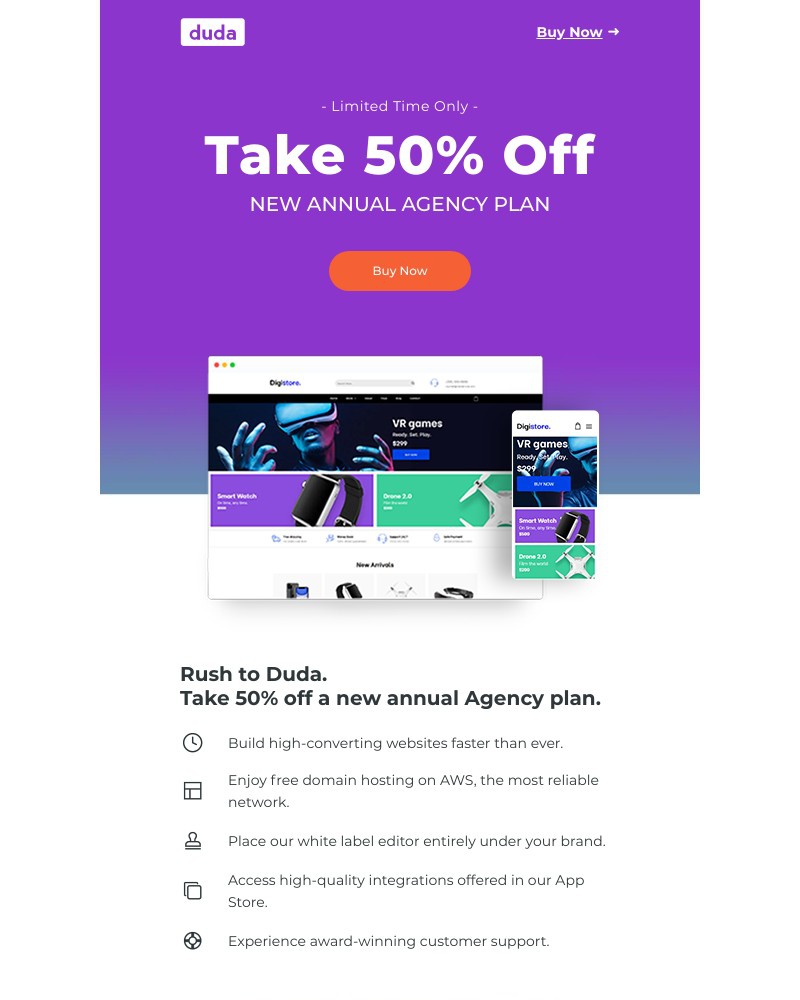 Duda - February sale! Up to 50% off new annual plans.