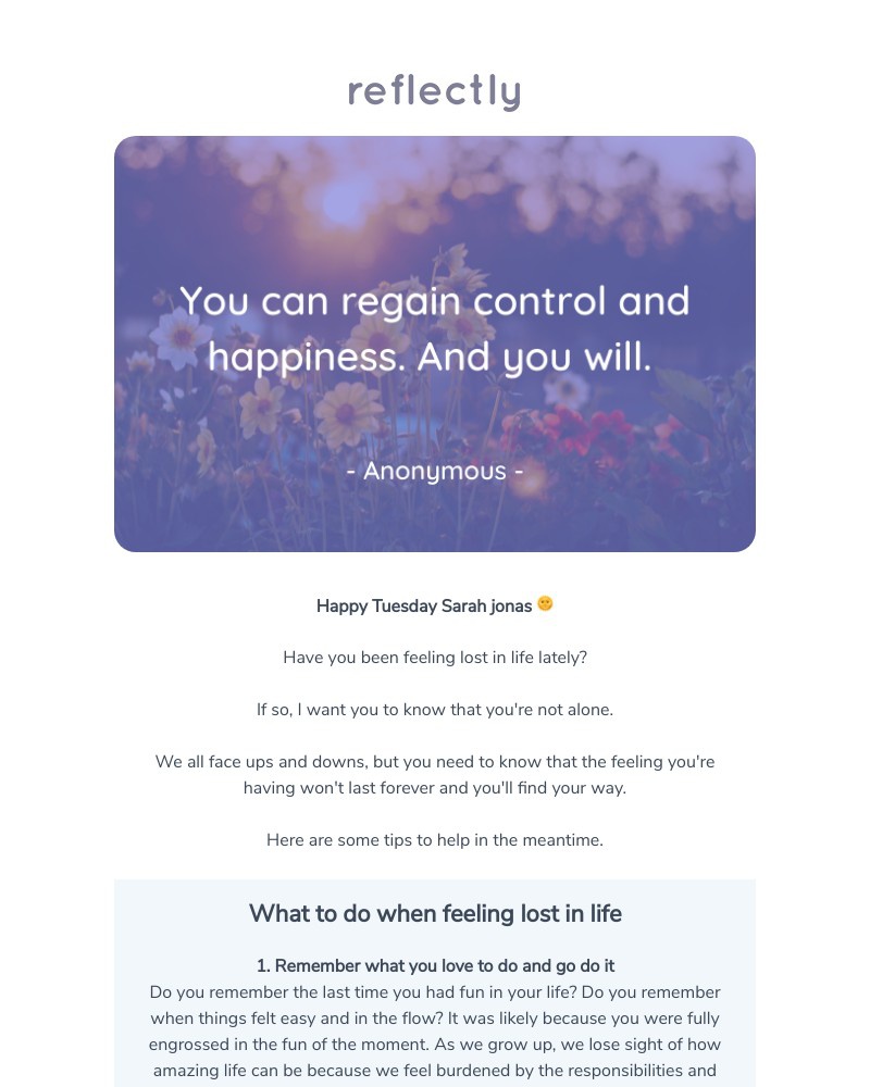 Reflectly - Feeling lost?