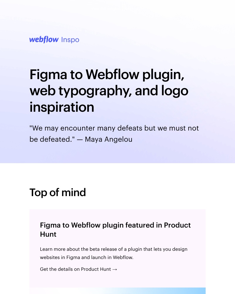 Webflow - Figma to Webflow plugin, web typography, and logo inspiration π‘