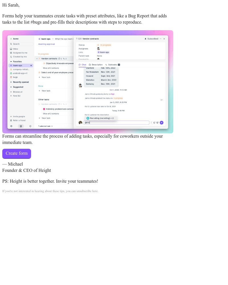 Height - File tasks faster than ever with forms