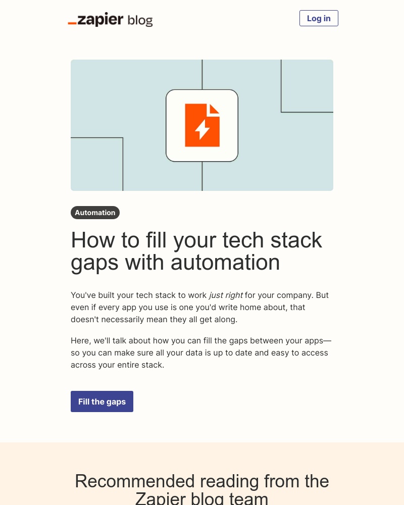 Zapier - Fill your tech stack gaps with automation