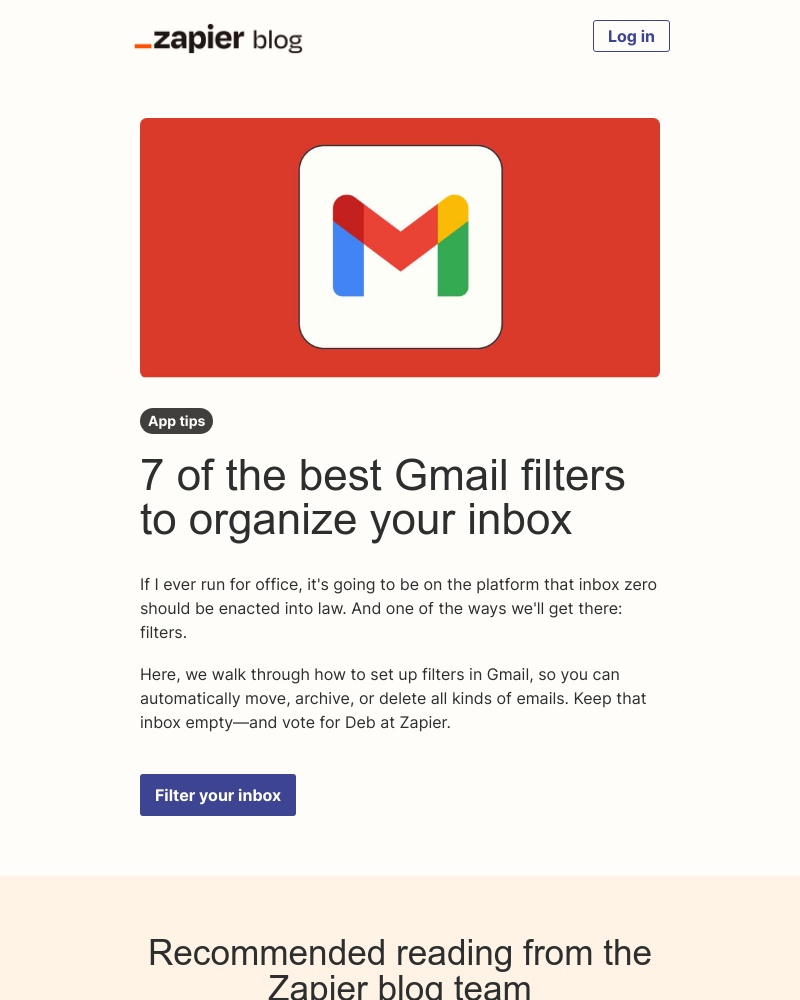 Zapier - Filter your inbox