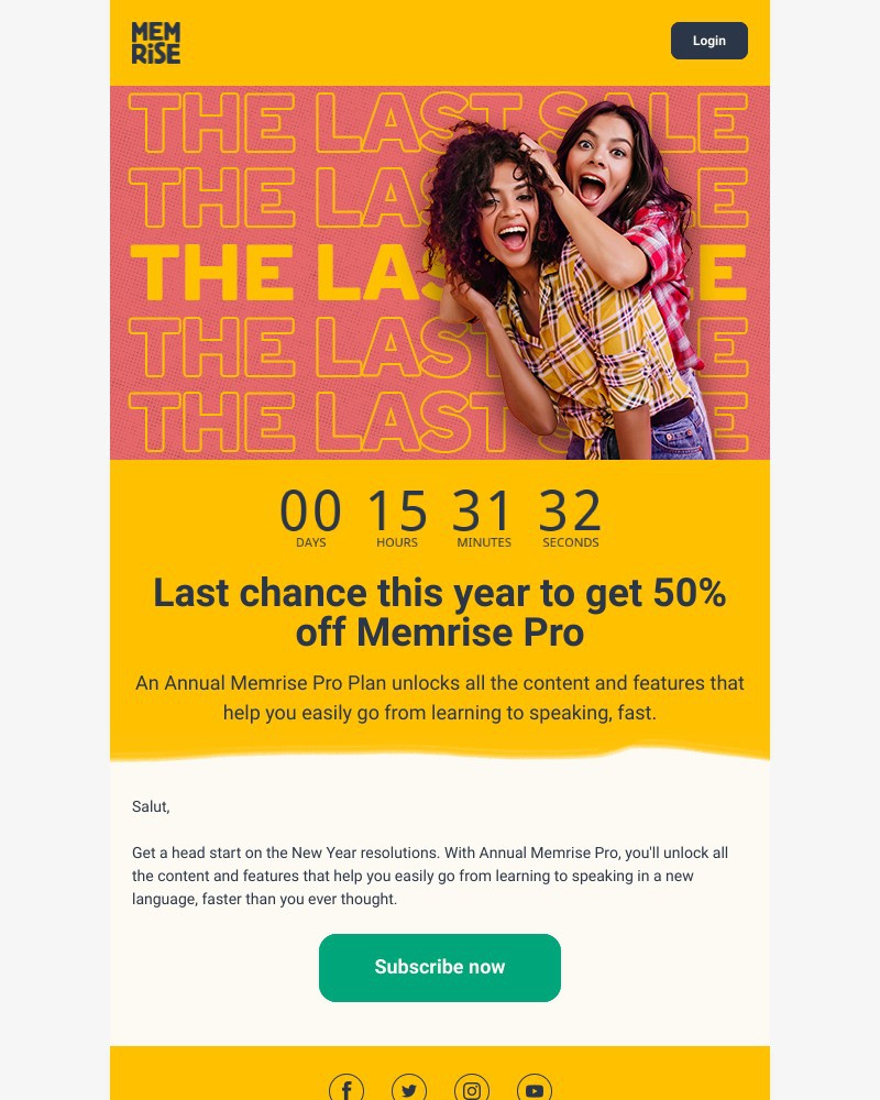 Memrise - Final hours of the last sale of the year! π±