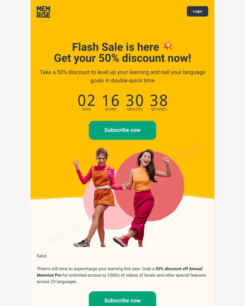 Memrise - Flash Sale β‘ get 50% off Memrise Pro!