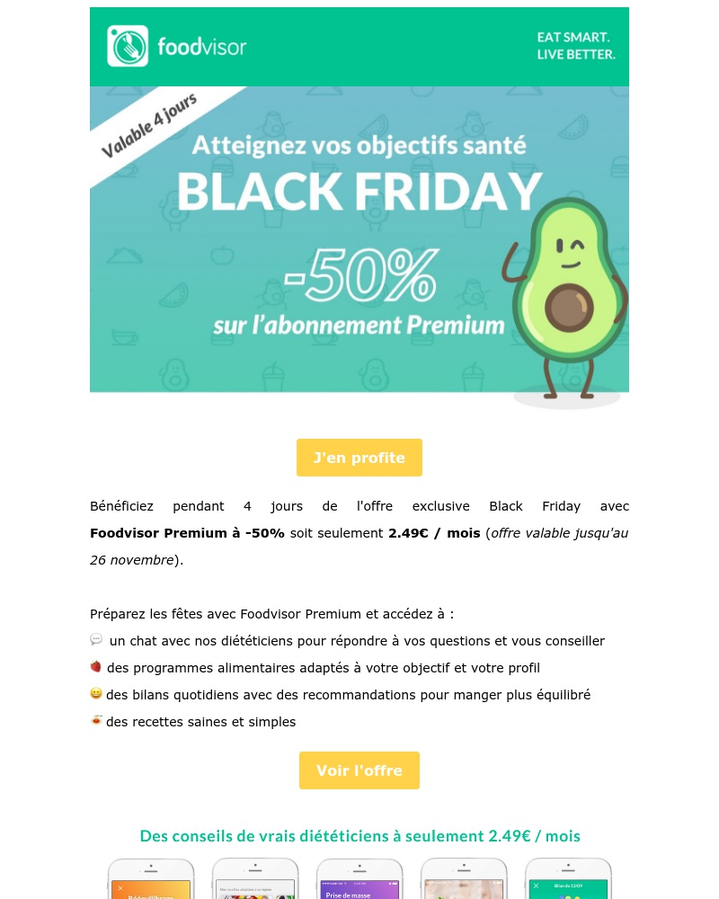 Foodvisor - Foodvisor Premium à -50% !