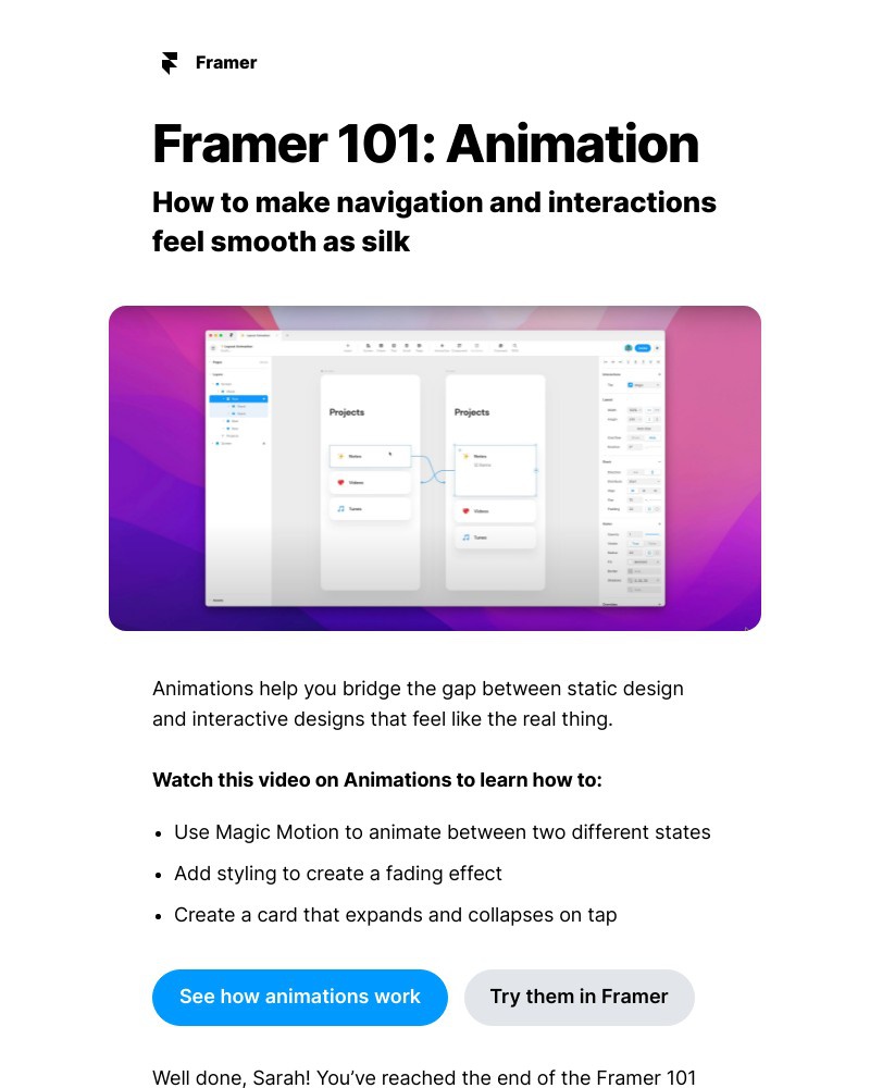 Framer - Framer 101: Animate between different states and screens