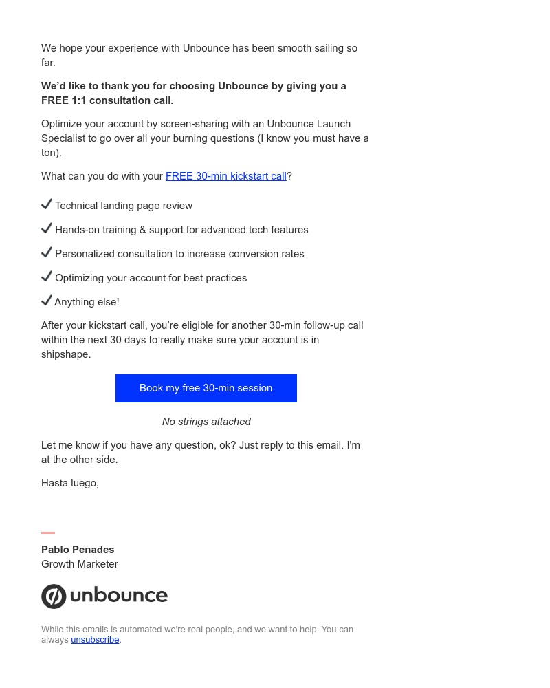 Unbounce - FREE coaching session with your Unbounce account