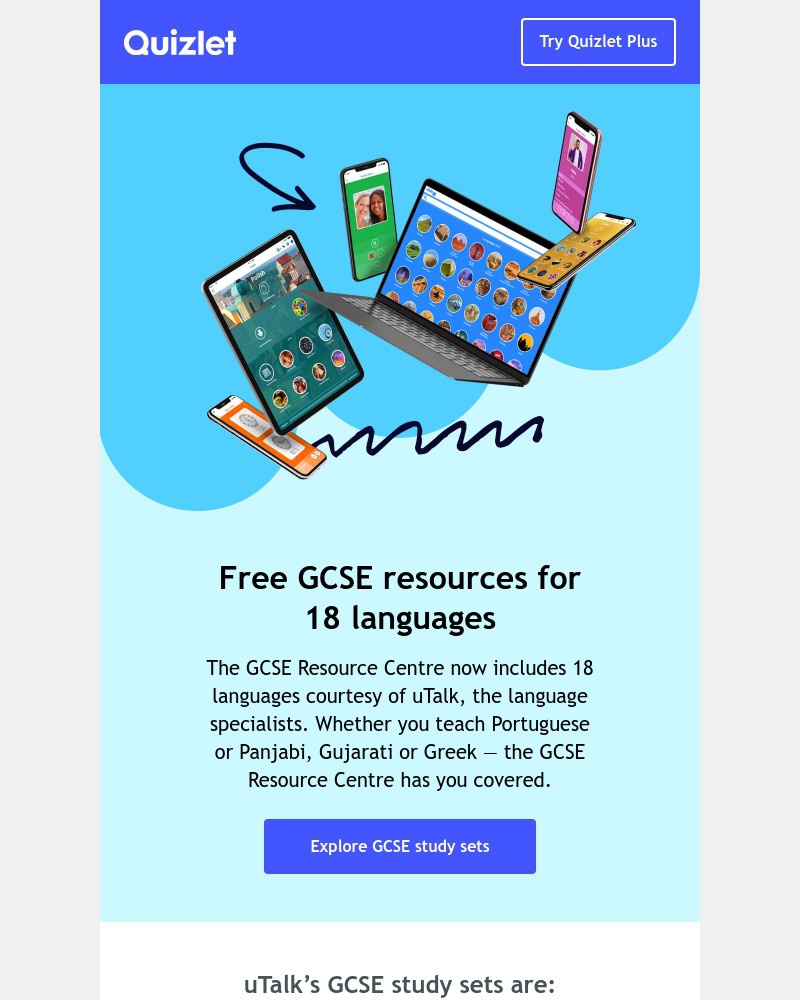 Quizlet - Free GCSE language resources