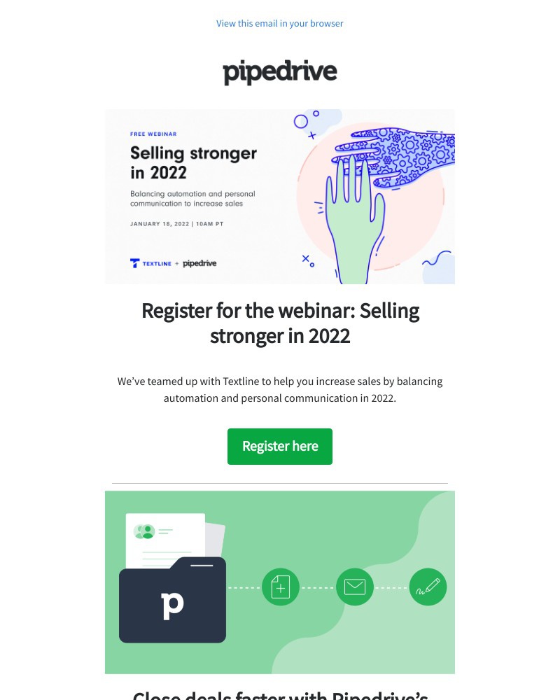 Pipedrive - Free webinar: Selling stronger in 2022