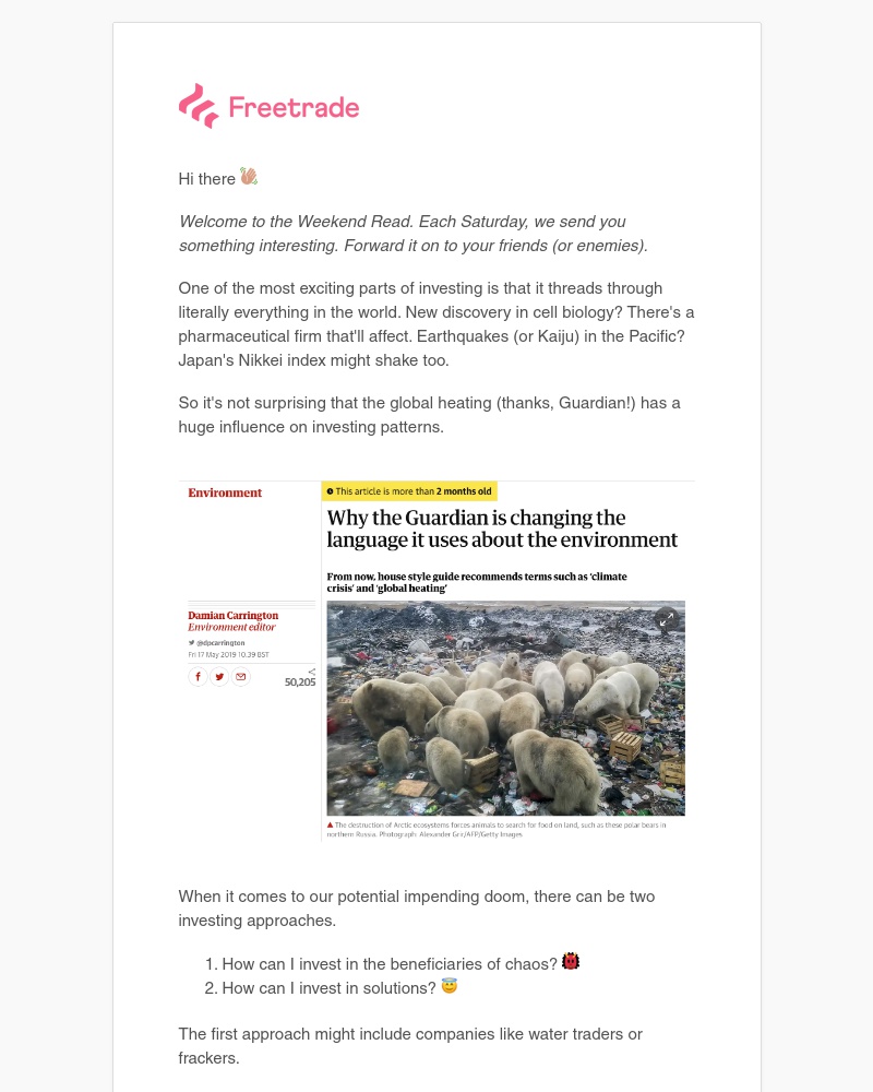 Freetrade - Fresh air and sunshine 💨