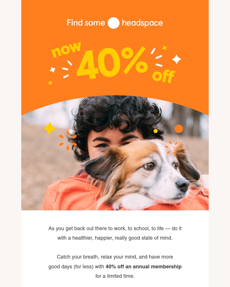 Headspace - Get 40% off a year of Headspace
