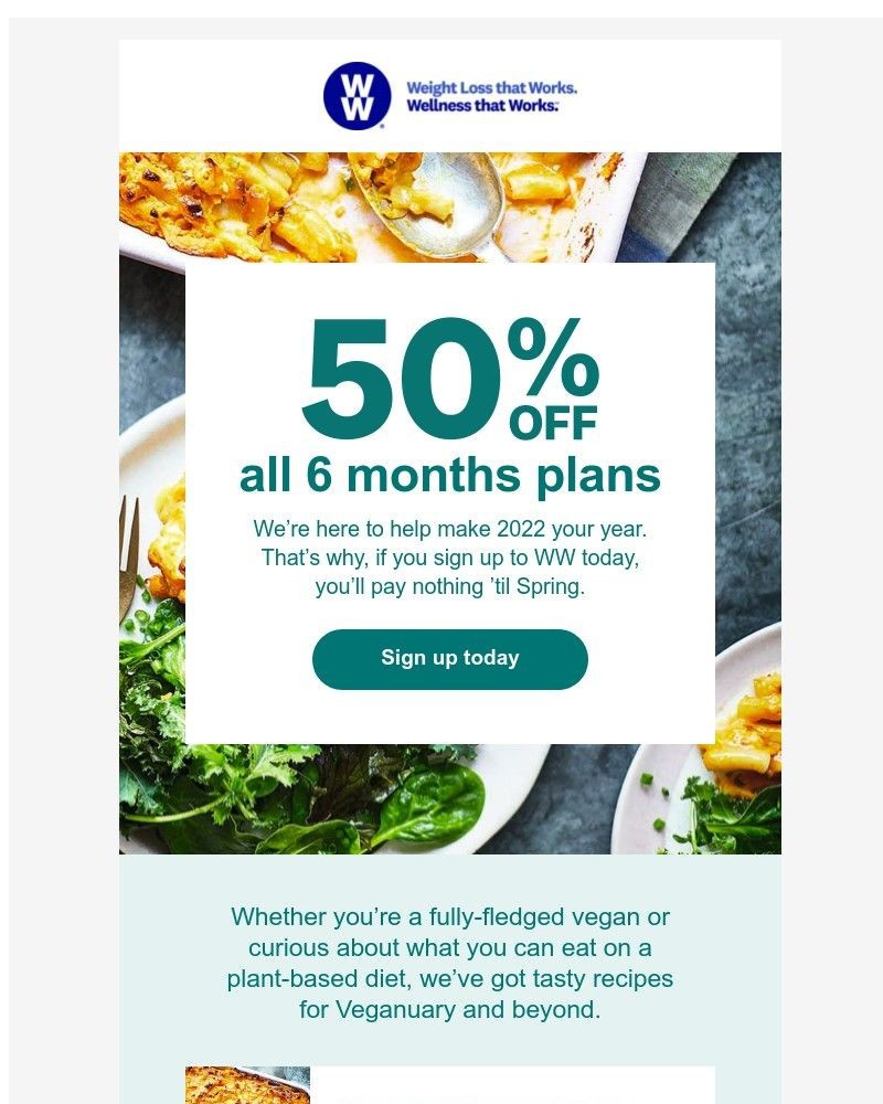 WW (Weight Watchers) - Get 6 months for half price TODAY!