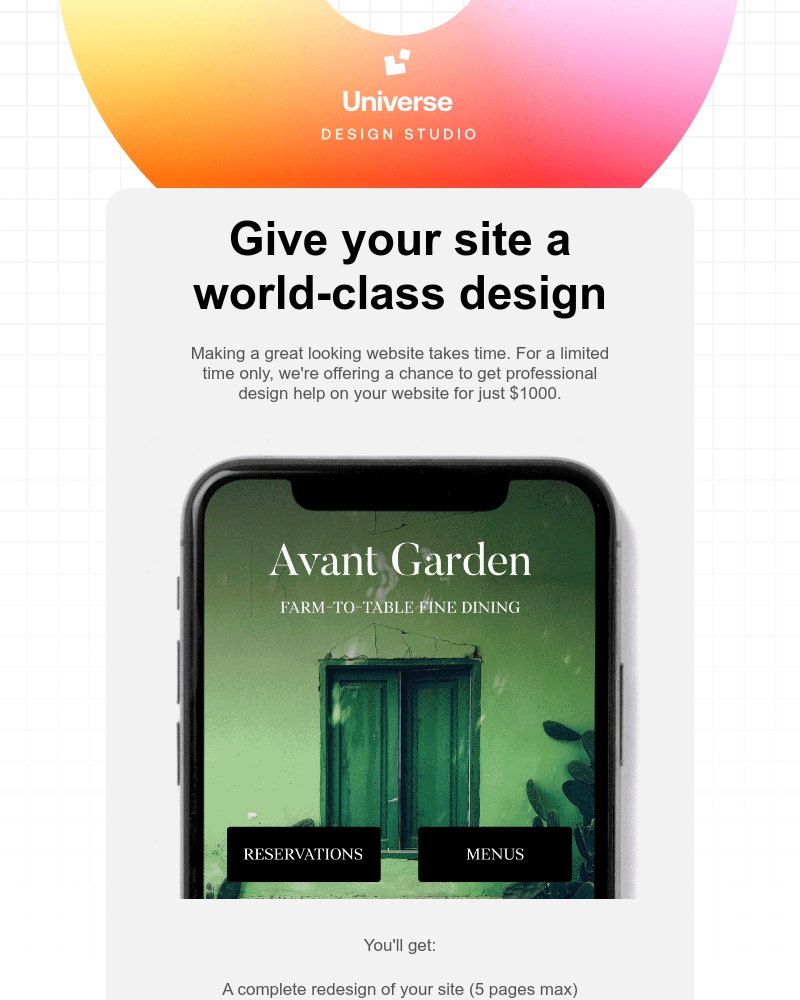 Universe - Get a professional to design your website