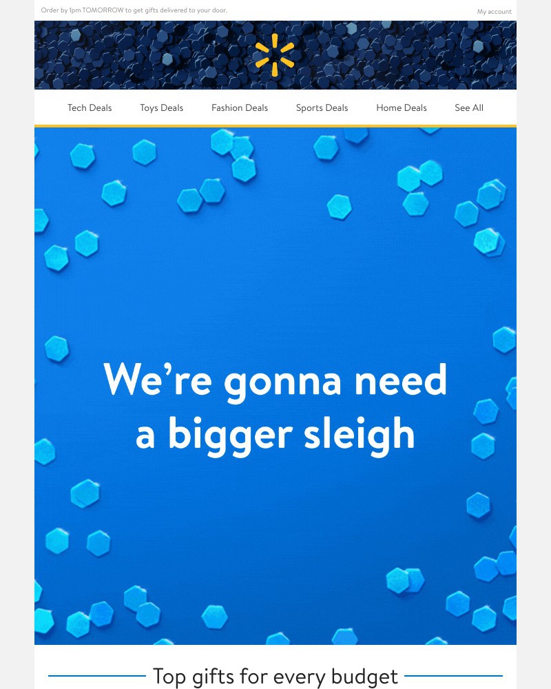 Walmart - Get gifts delivered through 12/24 π