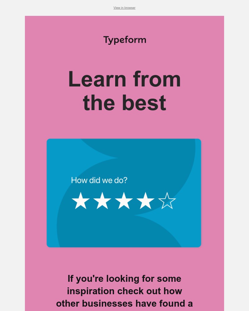 Typeform - Get inspired by some of our favorite success stories