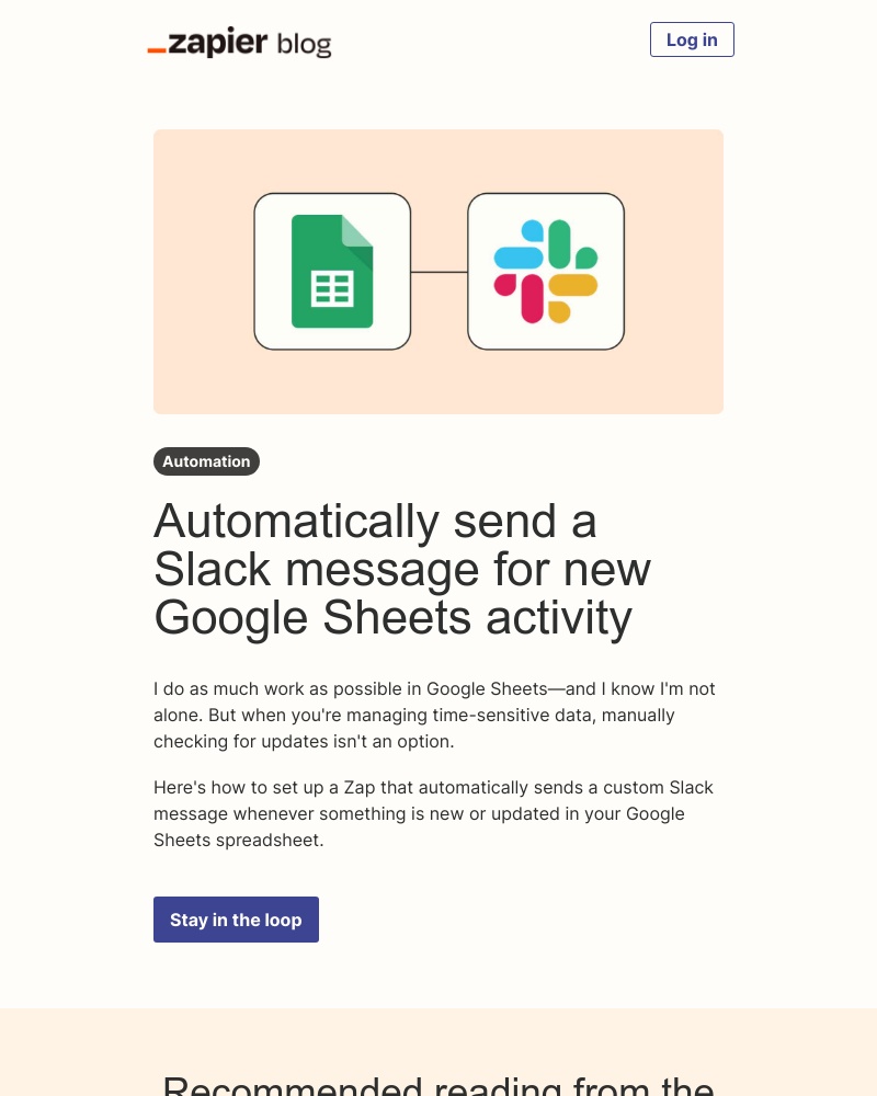 Zapier - Get spreadsheet updates in real time