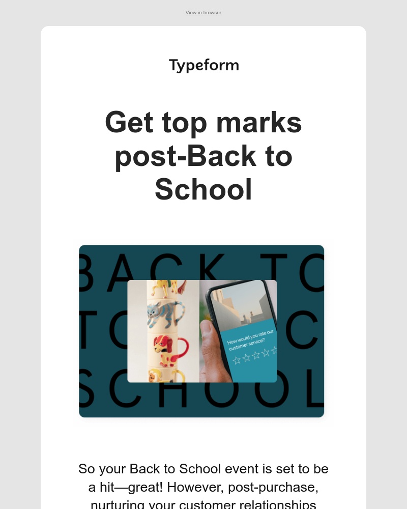 Typeform - Get top marks post-Back to School