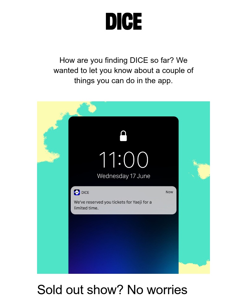 DICE - Getting into sold-out shows π