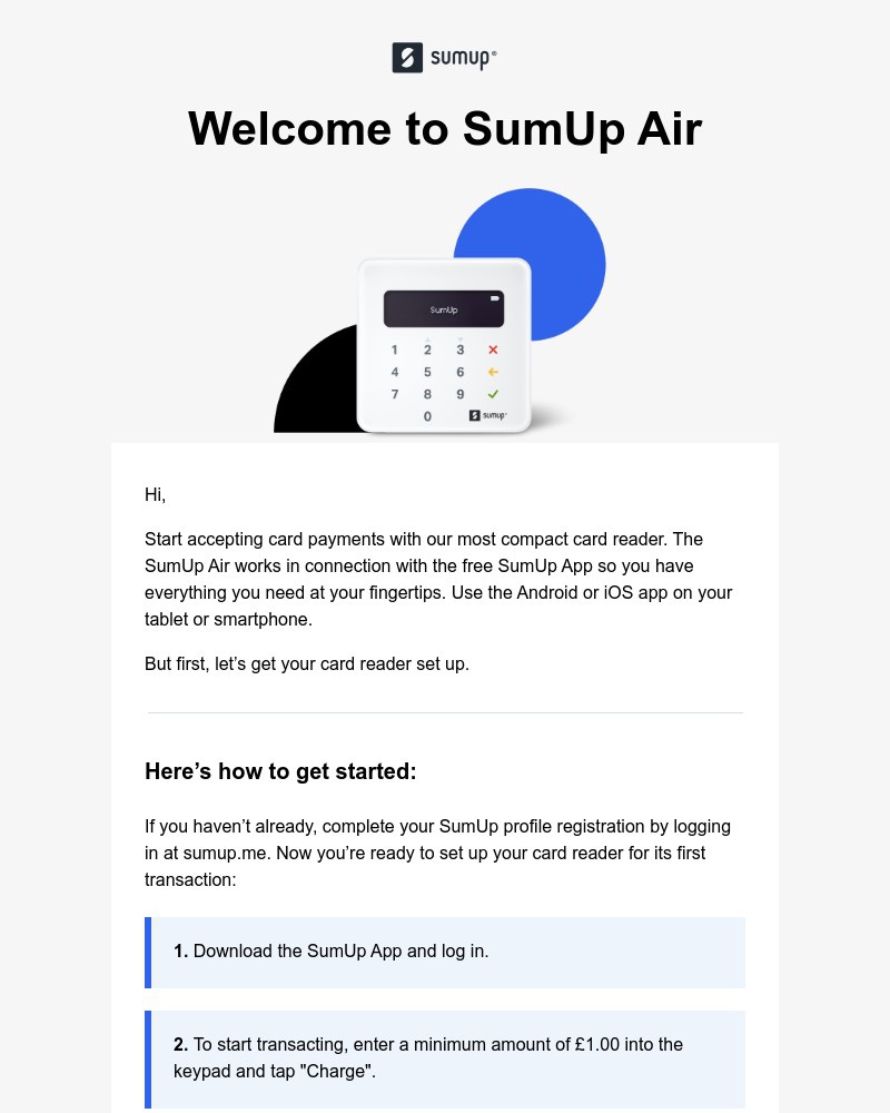 SumUp - Getting started with your new card reader