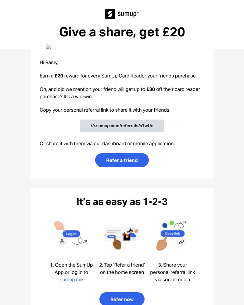 SumUp - Give a share, get £20