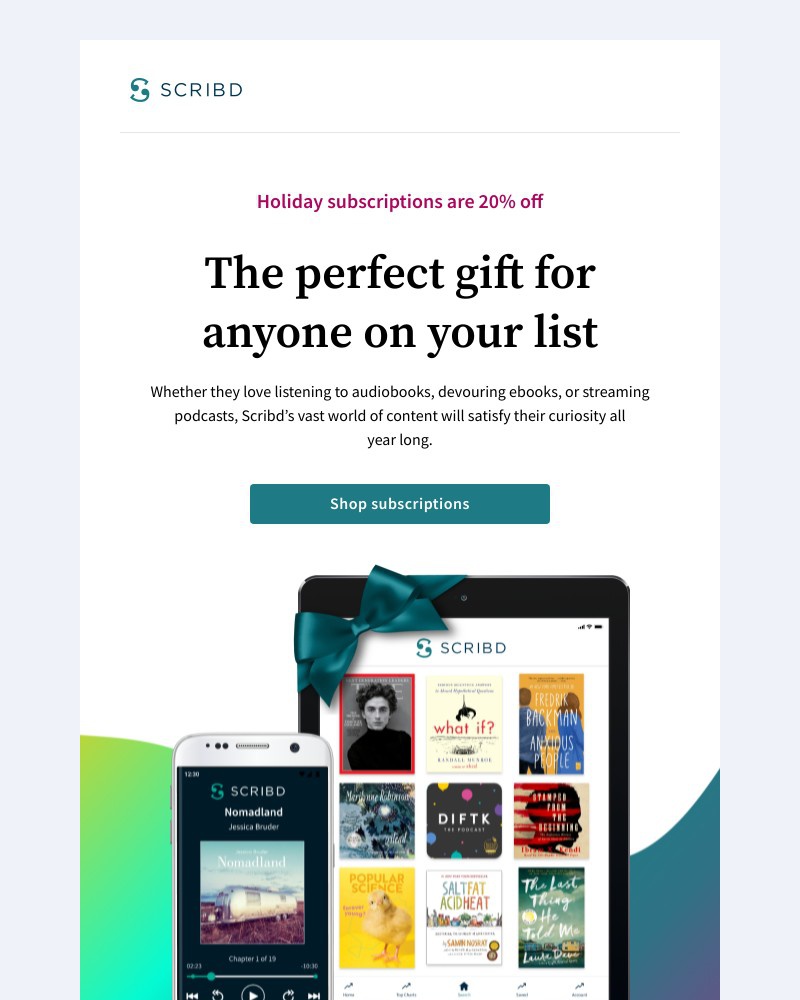 Scribd - Give a thoughtful gift in 60 seconds β just in time for the holidays π