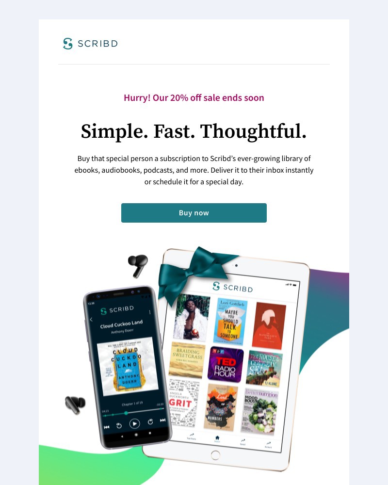 Scribd - Give a thoughtful holiday gift in 60 seconds β no shipping required β±οΈ
