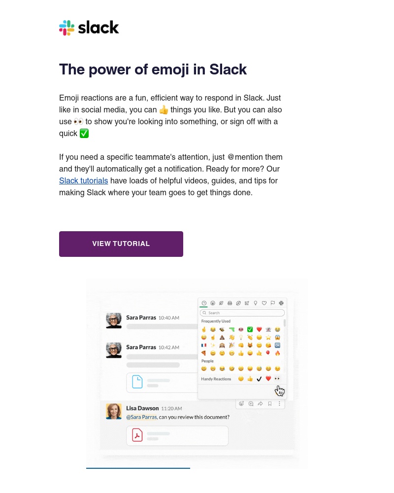 Slack - Give your quick reaction using emojis 🎉