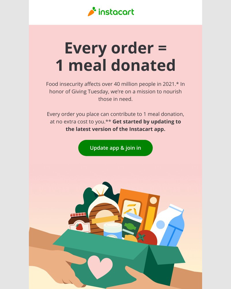 Instacart - Giving Tuesday: Every order can help someone in need