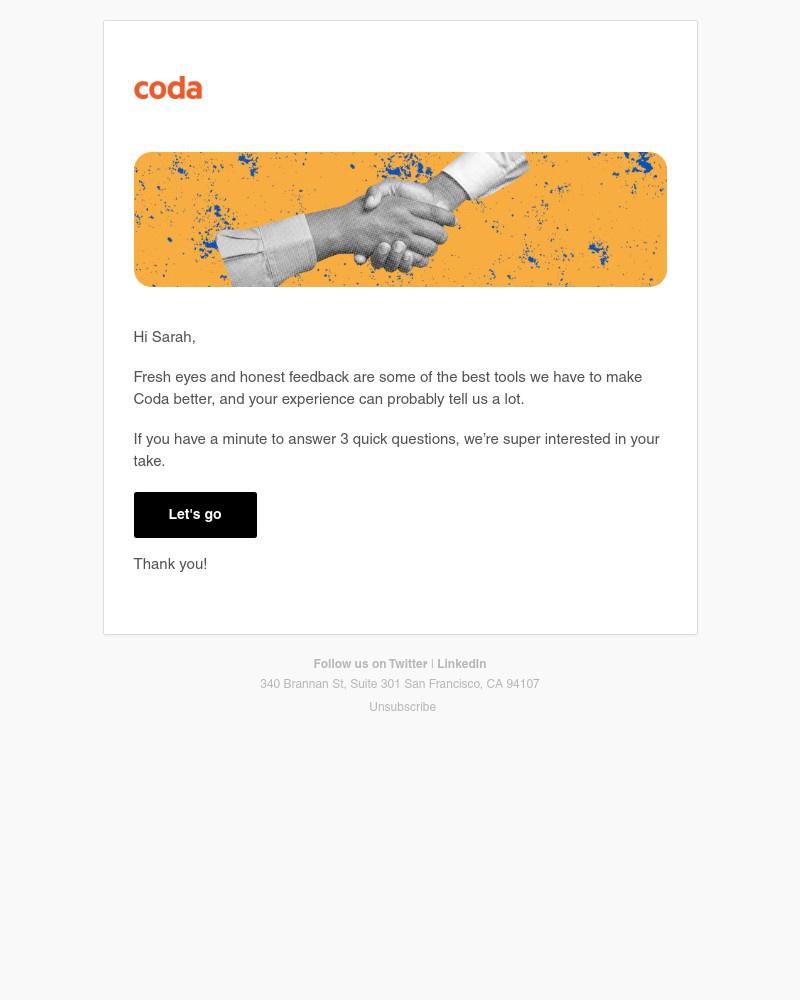 Coda - Good, great, or meh, let us know what you think.