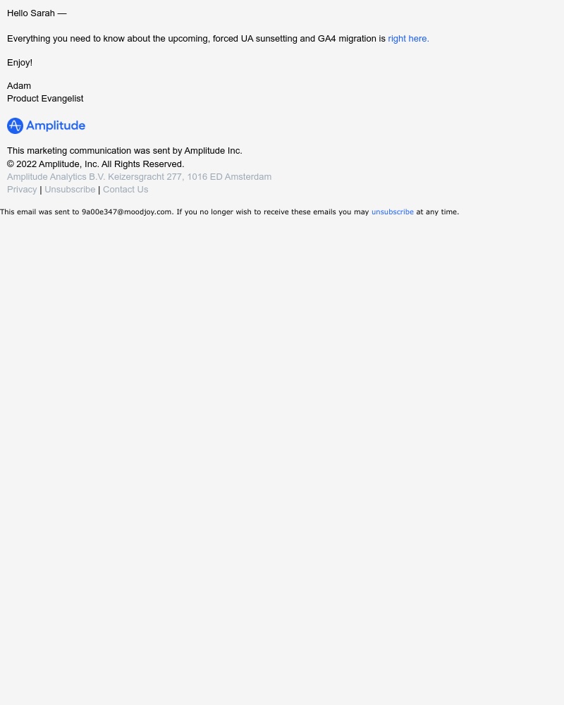 Amplitude - Goodbye, Google UA: