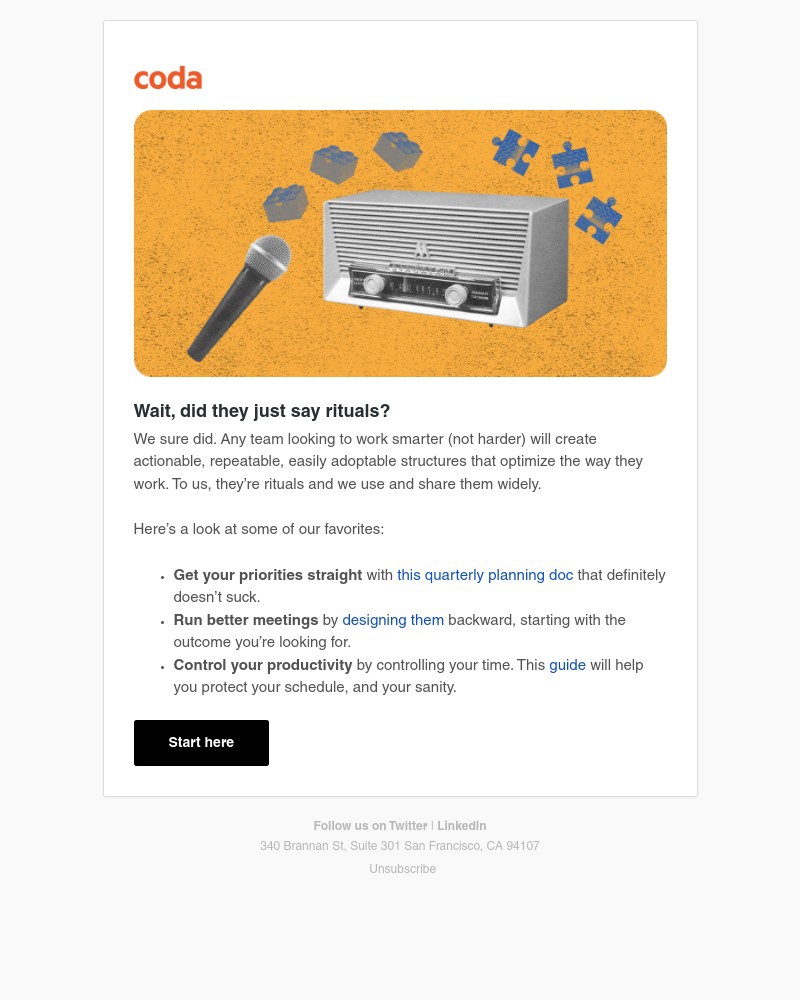 Coda - Great teams have great rituals.