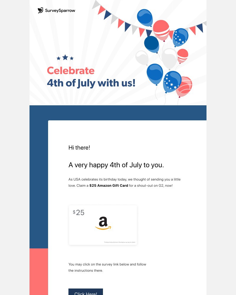 SurveySparrow - Happy 4th of July! Claim your Gift!