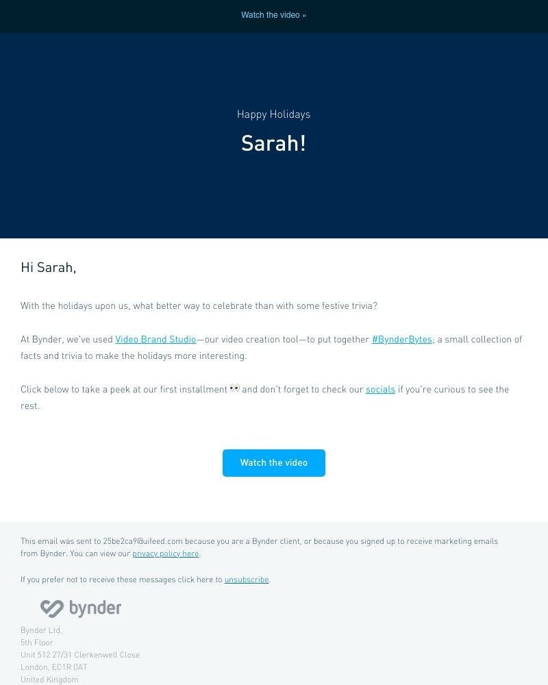 Bynder - Happy Holidays from the Bynder team